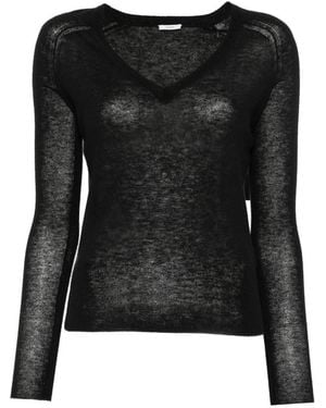 JOSEPH Cetus V-Neck Top - Black