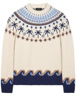 Alanui Jacquard-Knit Fair Isle Sweater - Blue