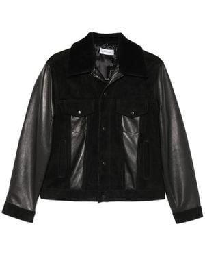 Ernest W. Baker Paneled Leather Jacket - Black