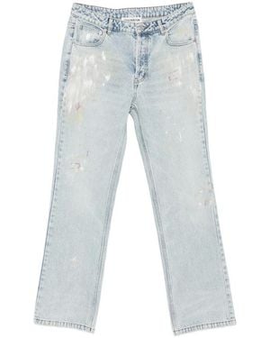 Cole Buxton Paint-Splatter Distressed Jeans - Blue
