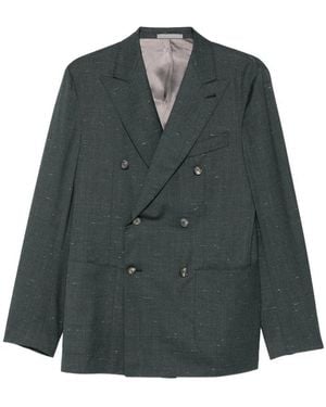 Caruso Double-Breasted Blazer - Green