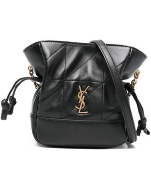 Saint Laurent Mini Jamie Quilted Logo Shoulder Bag - Black