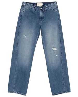 Paloma Wool Distressed-Details Straight-Leg Jeans - Blue