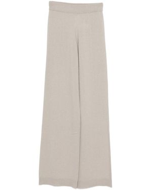 Allude Elasticated-Waistband Wool-Blend Trousers - Grey