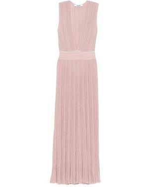 Antonino Valenti V-Neck Pleated Maxi Dress - Pink