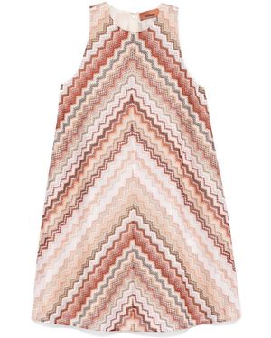 Missoni A-Line Zigzag Patterned Dress - Pink