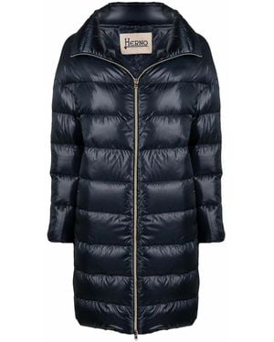 Herno Down-Feather Mid-Length Coat - Blue