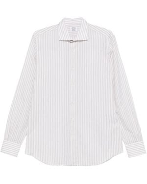 Mazzarelli Striped Button Shirt - White