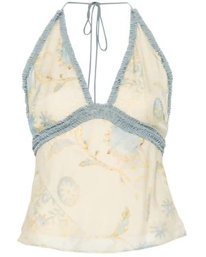 SIR. Cecile Floral-Print Top - White