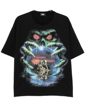Gcds Graphic-Print T-Shirt - Black