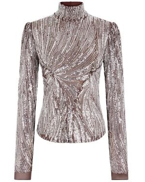 Rabanne Sequin-Embellished Top - Brown