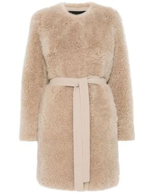 Yves Salomon Shearling Coat - Natural