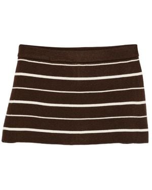 Frankie's Bikinis Striped Skirt - Brown