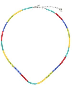 COLLANINE COLORATE Colourblock Beaded Necklace - Blue