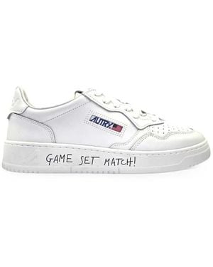 Autry Match Slogan-Print Sneakers - White