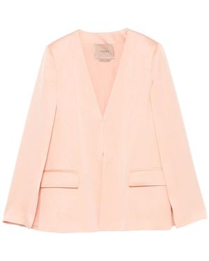 Twinset V-Neck Pockets Blazer - Pink