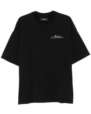 Amiri Logo-Embroidered Bandana-Print T-Shirt - Black