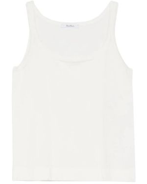 Max Mara Pumano Tank Top With Wide Neckline - White