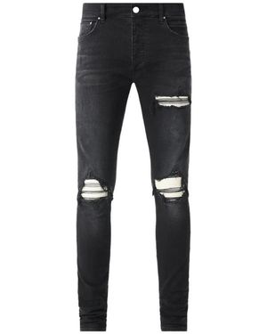 Amiri Mx1 Ultrasuede Slim-Fit Jeans - Black