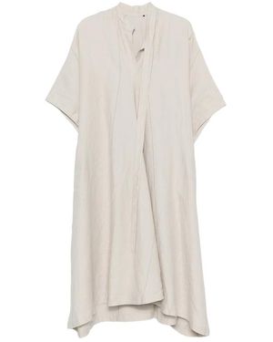 Ziggy Chen Panelled Short-Sleeve Midi Dress - White
