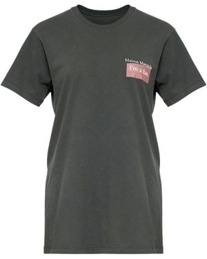 Maison Margiela Slogan-Print T-Shirt - Gray
