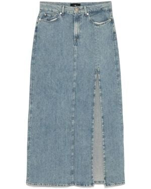 7 For All Mankind Arizona Denim Maxi Skirt - Blue