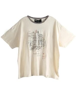 Paly Hollywood Crystal-Embellished Distressed T-Shirt - White