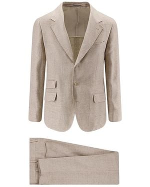 Brunello Cucinelli Single-Breasted Suit - Natural