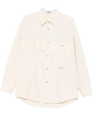 Stone Island Patch-Pocket Shirt Jacket - White