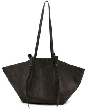 Yuzefi Large Mochi Suede Shoulder Bag - Black