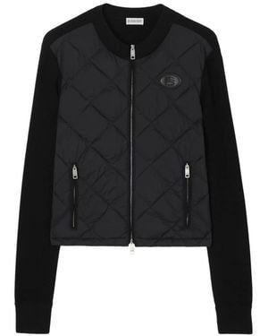 Burberry Quilted Nylon And Wool Jacket - Black