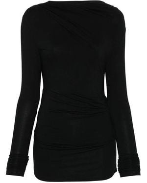 Entire studios Draped Long-Sleeve Top - Black