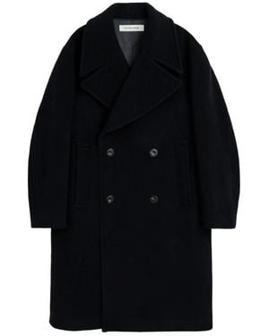 sunflower Double-Breasted Overcoat - Black