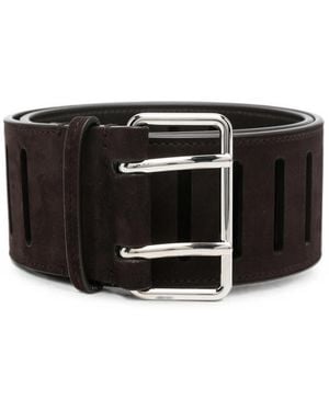 Alaïa Cut-Out Suede Belt - Black