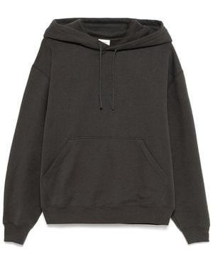 Saint Laurent Logo-Embroidered Hoodie - Grey