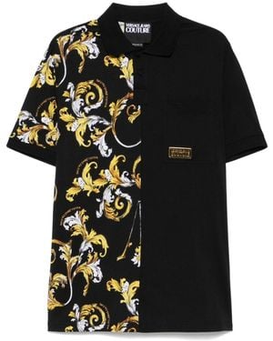 Versace Jeans Couture Barocco-Print Polo Shirt - Black