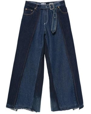 Facon Jacmin Layered-Design Wide-Leg Jeans - Blue