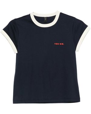 SIR. Logo-Embroidered T-Shirt - Blue