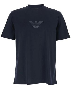 Emporio Armani Logo-Print T-Shirt - Blue