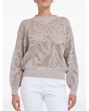 Brunello Cucinelli Open-Knit Jumper - Grey