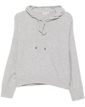 Antonelli Sequin-Embellished Drawstring Hoodie - Grey