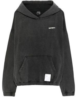Satisfy Logo-Detail Hooded Sweatshirt - Black