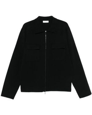 Roberto Collina Zip-Up Flap-Pocket Cardigan - Black