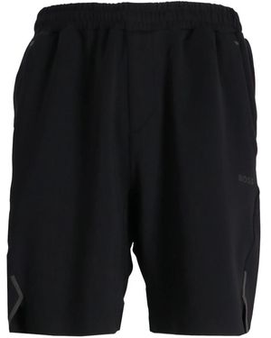 BOSS Elasticated-Waistband Track Shorts - Black