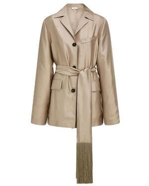 Ferragamo Neutrals Jackets - Natural