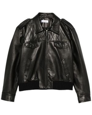 Ernest W. Baker Swarovski Crystal-Embellished Quilted Leather Jacket - Black
