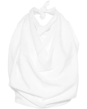 Marrakshi Life Draped Halterneck Top - White