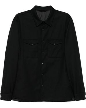 Eraldo Virgin Wool Shirt Jacket - Black