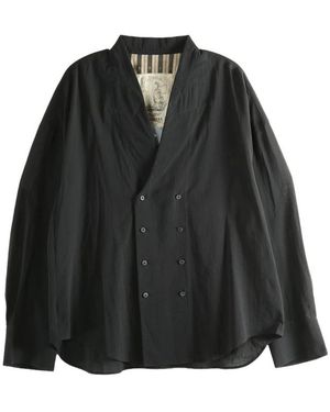 Ziggy Chen Double-Breasted Cotton Shirt - Black