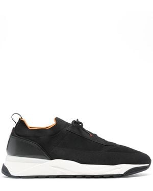 Santoni Knitted Panelled Trainers - Black
